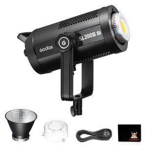 Godox SL200IIIBi 215W LED �A���o�͏Ɩ��A2800K-6500K �f���A���F���x�ACRI96 TLCI97�A0%-100% �P�x�����AAPP �R���g���[���ABowens �}�E���g�A�X�^�W�I�A�Õ���A�r�f�I�B�e�ɓK���Ă��܂�