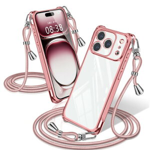 XIOYATY iPhone 17 Pro �p�� �P�[�X �N���A �V�����_�[ �ϏՌ� �A�C�t�H��17 Pro �J�o�[ �X�g���b�v ���� �X�}�z�P�[�X �d�C���b�L���H ������ ��|�� �R�t�� ��|�� �΂߂��� ���߉\�ȃV����