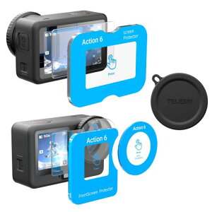 TELESIN Osmo Action 6 �ی�t�B���� �Ή� DJI Osmo Action 6 �K���X�t�B���� �t���ی�t�B���� Action 6 �V���R�� �����Y�J�o�[ 9H�����K���X �S�ʕی� �w��h�~ �C�A�h�~ �I�Y���A�N�V���� 6 �t�B����