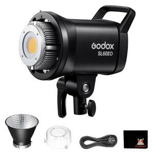 Godox SL60IID 70W LED �A���r�f�I ���C�g�ABowens �}�E���g 18600Lux@5600K@1m�ACRI96 TLCI97�A0%-100% �P�x�����AAPP �R���g���[���A�C���^�r���[�A�|�[�g���[�g�A�Õ��A�r�f�I�B�e�ɓK���Ă��܂�