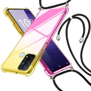 OPPO Reno5 A ケース クリア ケース 肩掛け 斜めかけカバー 薄型 グラデーション色 ショルダー tpu 耐衝撃 透明 長さ調整可能 縄掛けケース おしゃれ 黄変防止防塵一体型 人気 オッポ リノ5 a