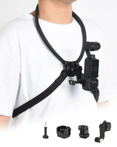 UTEBIT �l�b�N���X�}�E���g For Pocket 3�p �A�N�V�����J�����p�A�N�Z�T���[ 360°�p�x���� For GoPro�}�E���g �V���R���f�� �ϋv�� �l�b�N���X�z���_�[�X�g���b�v�t�� ��|�� ���y�� �����h�~