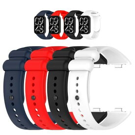 (RIGFUJUN) 交換用バンド Redmi Watch 4 ウォッチ 対応 交換ベルト シリコン製 スポーツバンド 柔らかい 通気 耐衝撃 防汗 男性 女性 メンズ＆レディース （ブラック+ホワイト+レッド+ブルー）