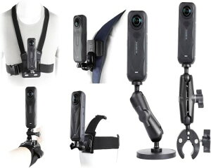 Insta 360 X5 �p�A�N�Z�T���[�L�b�g �`�F�X�g�}�E���g/�o�b�N�p�b�N�}�E���g/�w�b�h�X�g���b�v�}�E���g�Z�b�g �o�b�N�p�b�N/�w�b�h�X�g���b�v�}�E���g�o���h�� Insta360 X5/X4/X3/Ace Pro/Go3S�p Go