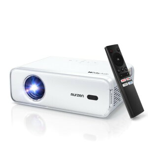 Aurzen �v���W�F�N�^�[ �ƒ�p ���^�V�䓊�e 1080P 4K�Ή� 200ANSI �É� �X�s�[�J�[���� Dolby�Ή� ������`�␳ �I�[�g�t�H�[�J�X �ő�200�C���` �y�ʉ��ȃG�l �Z�œ_ 5Gwifi �o����Bluetooth iOS/Androi