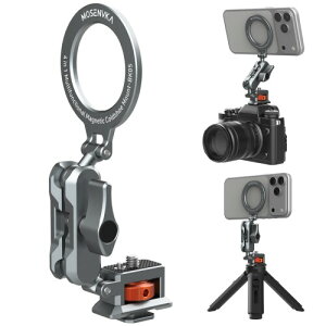 MOSENVKA 4-in-1 magsafe�p�O�r�}�E���g �J���� �X�}�z�z���_�[���C �O�r�}�E���g�p�x���� �����͎��� Arca&Uka�N�C�b�N�����[�X�Ή��x�[�X �R�[���h�V���[ 1/4�l�W���t�� �A���~���� 360�x��]
