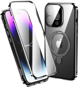 iPhone p 15 Pro Max P[X MagSafeΉ CX[dΉ SʃJo[ Ot X^h@\ ̌^Yی bN ʃP[X}Olbg KX ACtH15ProMax Jo[ N