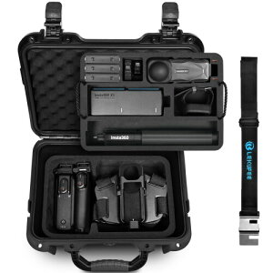 Lekufee Insta360 X5�h���n�[�h�P�[�X ? Insta360 X5�AInsta360 X4 / X3 �ʏ�� �AX4 Air �A�X�^�[�^�[�E�L�b�g�A�G�b�Z���V�����L�b�g�AMotorrad �ŁA���̑��A�N�Z�T���[�Ή��i�P�[�X�̂݁j
