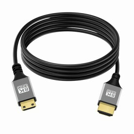 xiwai 超薄型ミニ HDMI 2.1 HDTV ケーブル 2.0 メートル、ハイパースリム HDMI コード 2.0 8K 4K Type-A to Type-C カメラ HDTV 用