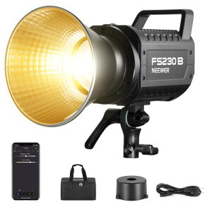 NEEWER FS230B �B�e�p���C�g LED�r�f�I���C�g 230W ���o�� 2.4G/APP���� ���P�x���� 110000lux/1m ��F �����\ 2700K-6500K CRI 97+ 12��Ɩ����� Bowens�}�E���g �É� COB�⏕�� TikTok/YouTube���C�u�Ή� �X�^