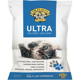 【並行輸入品】 Dr.エルスレイ ウルトラ 無香料の固まる粘土の猫砂 18.14kg