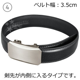 ベルト 剣先内側 剣先隠し メンズ 本革 無段階 内巻き 穴なし オートロック ブランド ビジネス 大きいサイズ カジュアル クリックベルト 紳士ベルト 革 ワンタッチ ロング ゴルフ おしゃれ 長い レザー スライド ラチェット式 穴無し 3.5cm MB4