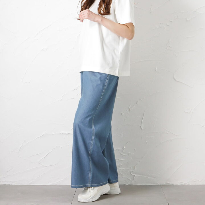 楽天市場】[50H限定☆全品20％OFFクーポン]ワイドパンツ デニム 