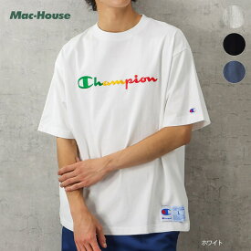 [今だけ全品5％OFFクーポン！4/1 9:59まで]チャンピオン Champion 半袖Tシャツ メンズ 綿100% コットン トップス ブランドロゴ 刺繍 クルーネック カットソー