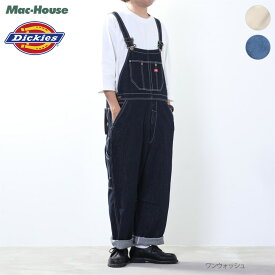 [全品対象★最大20％OFFクーポン4/23まで]あす楽 ディッキーズ Dickies オーバーオール サロペット メンズ 綿100% コットン ボトムス ワンポイント ポケット ステッチ ブランドロゴ ピスネーム ゆったり