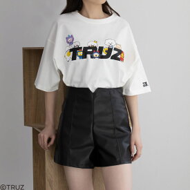 トゥルーズ TRUZ 半袖Tシャツ レディース 綿100％ コットン トップス ロゴ プリント キャラクター カットソー クルーネック