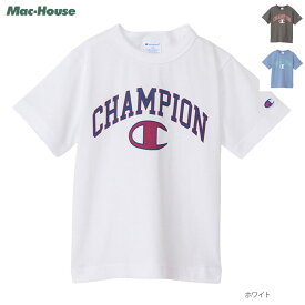 チャンピオンChampion 半袖Tシャツ 綿100% コットン キッズ 子供服 男の子 女の子 ボーイズ ガールズ トップス プリント ロゴ バインダーネック クルーネック カットソー ユニセックス [選べる福袋対象]