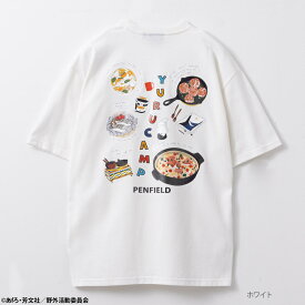 ペンフィールド Penfield×ゆるキャン△ 犬山あおい 半袖Tシャツ 綿混 天竺 メンズ 刺繍 プリント キャラクター コラボ トップス ビッグシルエット ユニセックス 男女兼用 ゆったり クルーネック カットソー【マスキングテープを1点プレゼント】 [選べる福袋対象]