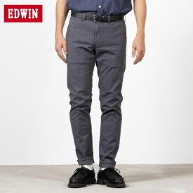 [25日全品P2倍＆2点以上10％OFFクーポン]あす楽 エドウィン EDWIN トラウザー テーパードパンツ スリムパンツ メンズ ストレッチ 伸縮性 吸水性 発散性 ボトムス 滑り止めテープ ポケット ベルトループ ロングパンツ