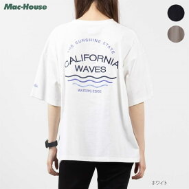 半袖Tシャツ 5分袖 綿100% コットン レディース 天竺 ロゴ 刺繍 トップス ルーズシルエット ドロップショルダー ゆったり クルーネック カットソー [選べる福袋対象]