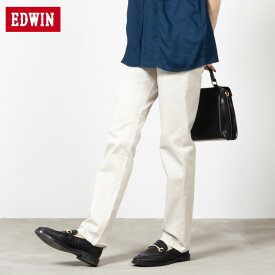 [25日全品P2倍＆2点以上10％OFFクーポン]あす楽 エドウィン EDWIN チノパンツ ストレートパンツ カラーパンツ レディース ストレッチ性 伸縮性 ドライ ボトムス 股上深め ポケット ベルトループ ロングパンツ