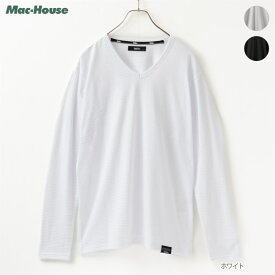 あす楽 モッシモ mossimo 長袖Tシャツ ロンT メンズ タックボーダー Vネック トップス モノトーン ボーダー カットソー [選べる福袋対象]