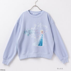 Disney アナと雪の女王 / トレーナー スウェット 長袖 キッズ 子供服 女の子 ガールズ トップス プリント 裏毛 リブ クルーネック リラックスシルエット [選べる福袋対象]