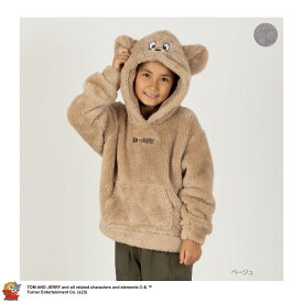 あす楽 トムとジェリー Tom and Jerry パーカー 長袖 シャギー キッズ 子供服 男の子 女の子 ボーイズ ガールズ ユニセックス トップス フード付き 耳付き ポケット キャラクター プルオーバー プルパーカー [選べる福袋対象]