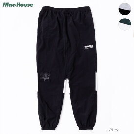 [今だけ全品5％OFFクーポン！4/1 9:59まで]あす楽 イージーパンツ ナイロンパンツ シャカシャカパンツ メンズ 裏メッシュ ロゴ 刺繍 プリント ボトムス ウエストゴム 内紐 ロングパンツ