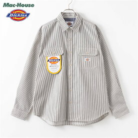 [GW限定3980円以上20％OFFクーポン]あす楽 ディッキーズ Dickies 長袖シャツ カジュアルシャツ 大きいサイズ メンズ ワークシャツ ヒッコリー トップス ポケット ルーズシルエット 羽織