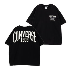 [25日全品P2倍＆2点以上10％OFFクーポン]コンバース CONVERSE 半袖Tシャツ キッズ 子供服 男の子 ボーイズ トップス ロゴ バックプリント ゆったり クルーネック カットソー