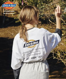 [全品対象★最大20％OFFクーポン4/23まで]ディッキーズ Dickies 半袖Tシャツ チュニック レディース 綿100％ コットン ビッグシルエット ゆったり ラウンドヘム 前後差ヘム トップス ロゴ刺繍 プリント クルーネック カットソー