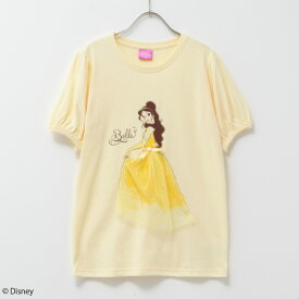 ディズニー Disney 半袖Tシャツ キッズ 子供服 女の子 ガールズ トップス プリンセス キャラクター プリント チュール リボン クルーネック カットソー