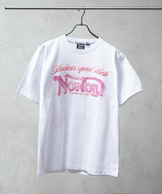 [全品対象★最大20％OFFクーポン4/23まで]あす楽 ノートン Norton 半袖Tシャツ メンズ 綿100％ コットン トップス バックプリント ロゴ刺繍 ワッペン クルーネック カットソー