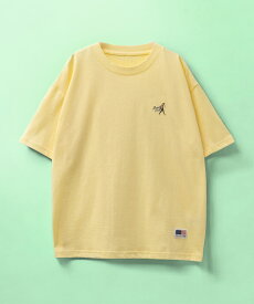半袖Tシャツ キッズ 子供服 男の子 女の子 ボーイズ ガールズ トップス USコットン 綿100% ワンポイント刺繍 クルーネック カットソー
