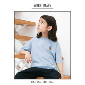 半袖Tシャツ キッズ 子供服 男の子 女の子 ボーイズ ガールズ トップス USコットン 綿100% ワンポイント刺繍 フード 食べ物 クルーネック カットソー