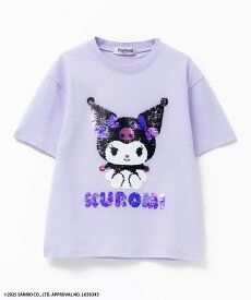 [今だけ！最大10％OFFクーポン]サンリオキャラクターズ クロミ Tシャツ 子供服 女の子 キッズ 半袖 綿混 ガールズ トップス キャラクター スパンコール ネームタグ クルーネック カットソー