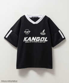 [特別価格★更に最大500円OFFクーポン]カンゴール KANGOL Tシャツ キッズ 子供服 男の子 女の子 半袖 ボーイズ ガールズ ユニセックス トップス ドライ メッシュ ロゴ プリント ネームタグ 白 黒 Vネック カットソー
