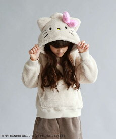 [特別価格][15日P5倍！更にクーポン割]サンリオキャラクターズ ハローキティ パーカー 子供服 女の子 キッズ ガールズ トップス ゆったり キャラクター 日焼け ポケット 耳付き プルオーバー プルパーカー ハロウィン コスチューム
