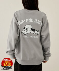 [10日限定P10倍][特別価格★更にクーポン割]トムとジェリー Tom and Jerry 裏起毛 トレーナー メンズ スウェット オーバーサイズ 大きめ ゆったり あったか 暖か 抗ピル トップス キャラクター サガラ刺繍 プルオーバー ユニセックス レディース