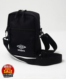 [特別価格★更に最大500円OFFクーポン]アンブロ umbro ショルダーバッグ スクエアポーチ型 内ポケット ジッパー ロゴ 刺繍 黒 鞄 バッグ かばん ユニセックス メンズ レディース