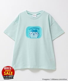 [特別価格★更に最大600円OFFクーポン]ちいかわ ハチワレ Tシャツ 子供服 女の子 キッズ 半袖 ガールズ トップス 綿混 キャラクター PVCワッペン プリント 白 クルーネック カットソー