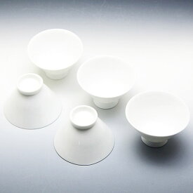 茶碗 朝顔型 5個セット 白磁 茶器