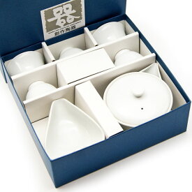 玉露用宝瓶・湯冷まし・茶碗セット 白磁　茶器 美濃焼