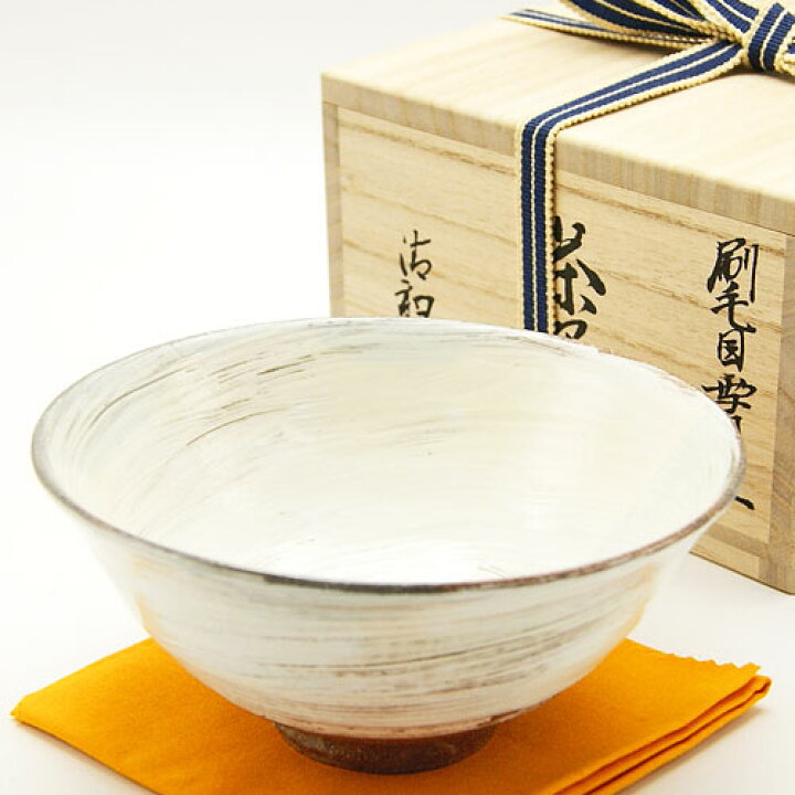 楽天市場】抹茶碗 刷毛目平茶碗 原清和作 雪月写 通年物 木箱入り 