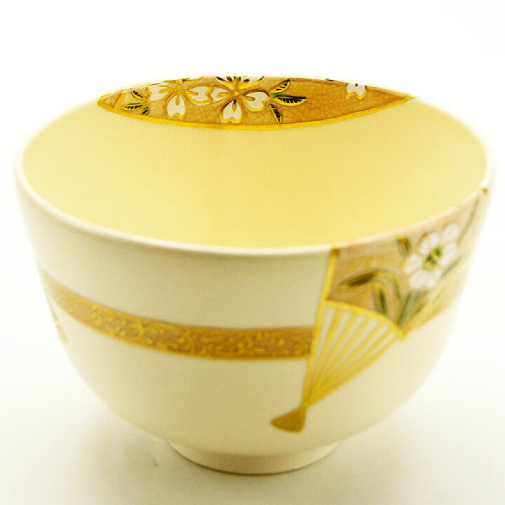 楽天市場】抹茶茶碗 扇面草花 中村能久作 通年物 木箱入り 茶道具 
