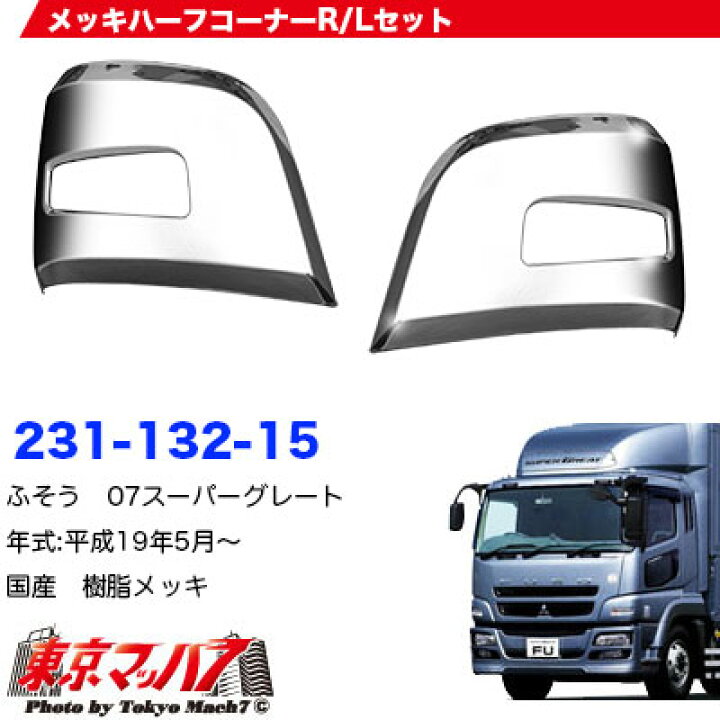 楽天市場】232-132-15 メッキハーフコーナーパネルセット ふそう07 
