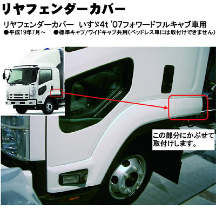 楽天市場】510148 510149 トラック用品 メッキリアフェンダーセット 