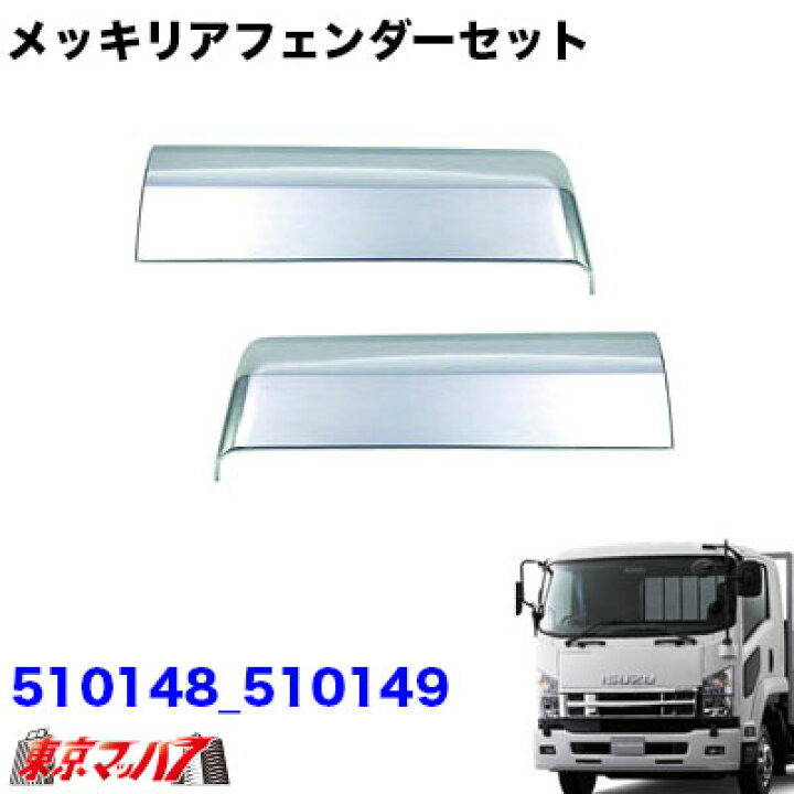 楽天市場】510148 510149 トラック用品 メッキリアフェンダーセット 