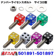 501891-501897　ナンバーライセンスボルト　サイコロ型　2個　ポスト投函　3S 送料無料